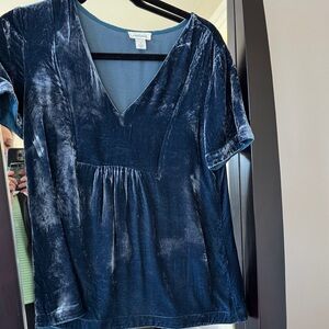 Beautiful Blue Sundance Velvet top. Size S
